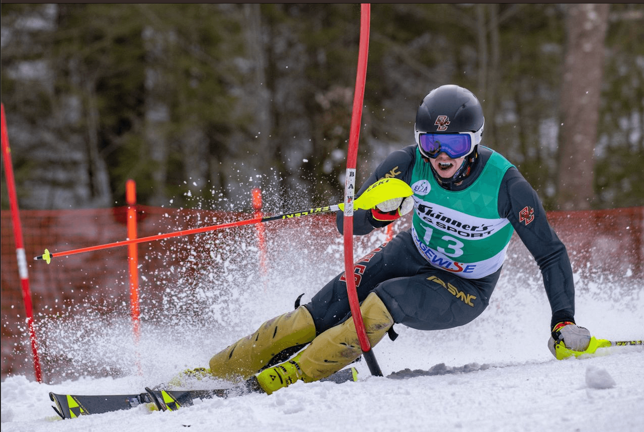 Ski racing action